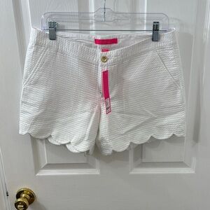 Lilly Pulitzer White Scalloped High Waist Shorts - never worn with tags